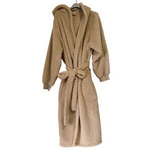 Pottery Barn Cozy Teddy Sherpa Hooded Robe in Camel XL